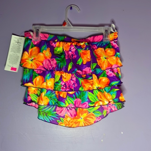T.H.E. Swimwear Size 10 Tummy Slimmer Skirt Bottom Floral Print Multicolored - Picture 1 of 3